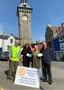 Presentation to Air Ambulances by the clock tower in Knighton